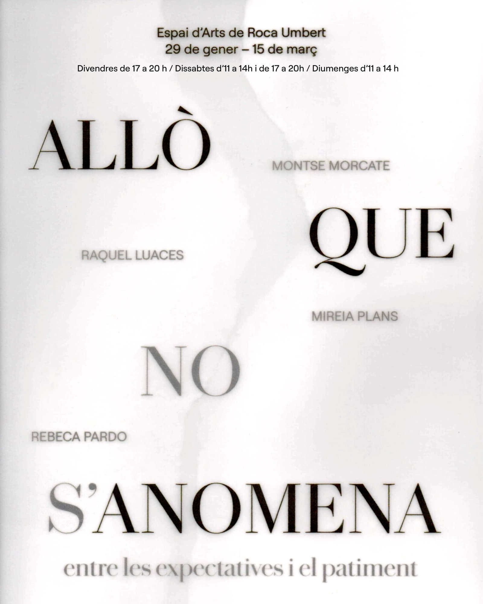 Allò que no s’anomena: entre les expectatives i el patiment